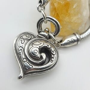 Brighton "PENELOPE" Puffy Etched Reversible Heart Pendant ❤️